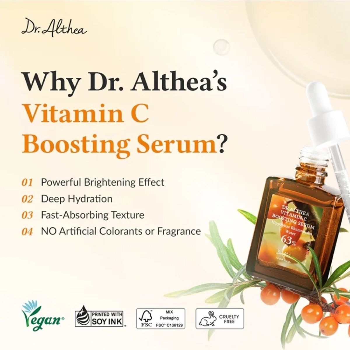Voordelen van Dr. Althea Vitamin C Boosting Serum voor een stralende en gehydrateerde huid.