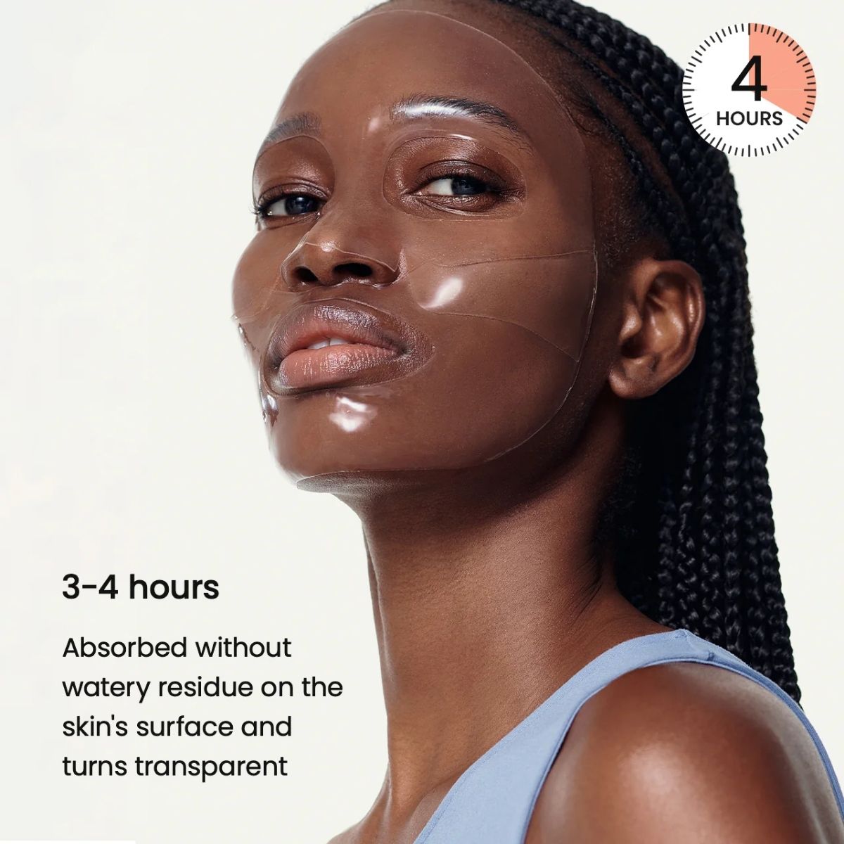 Hydrogelmasker van Biodance dat transparant wordt tijdens het dragen
