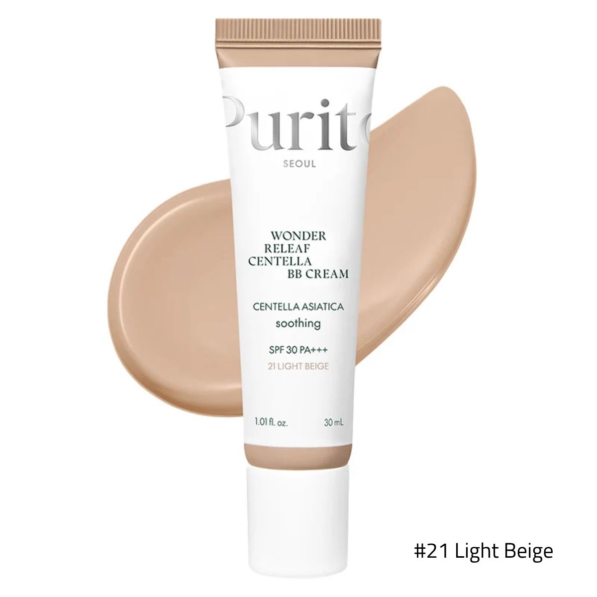 Purito Wonder Releaf Centella BB Cream SPF 30 in kleur 21 Light Beige.