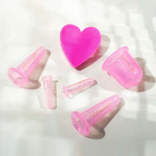 CRYSTALLOVE Face & Body Cupping Set Roze inhoud
