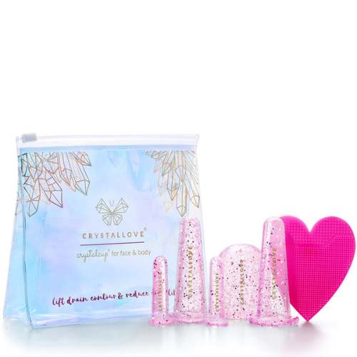 CRYSTALLOVE Face & Body Cupping Set Roze Vooraanzicht