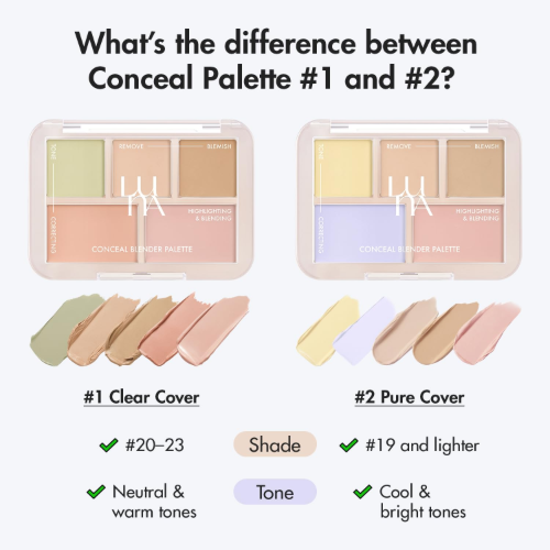 LUNA Conceal Blender Palette Verschil