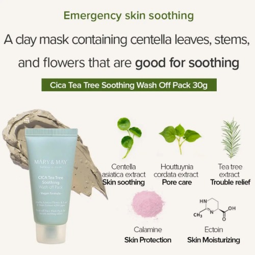MARY & MAY Cica Tea Tree Soothing Wash Off Mask