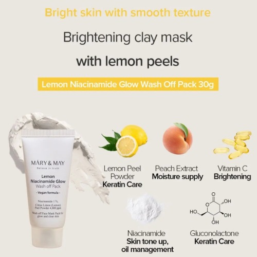 MARY & MAY Lemon Niacinamide Glow Wash Off Mask