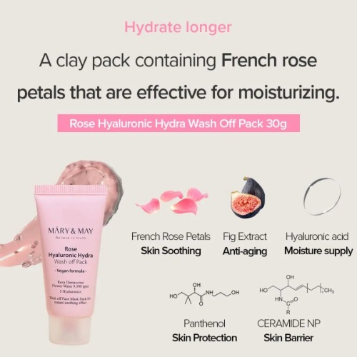 MARY & MAY Rose Hyaluronic Hydra Wash Off Mask