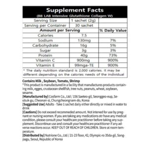 BB LAB Glutathione Collagen W-Voedingswaarden