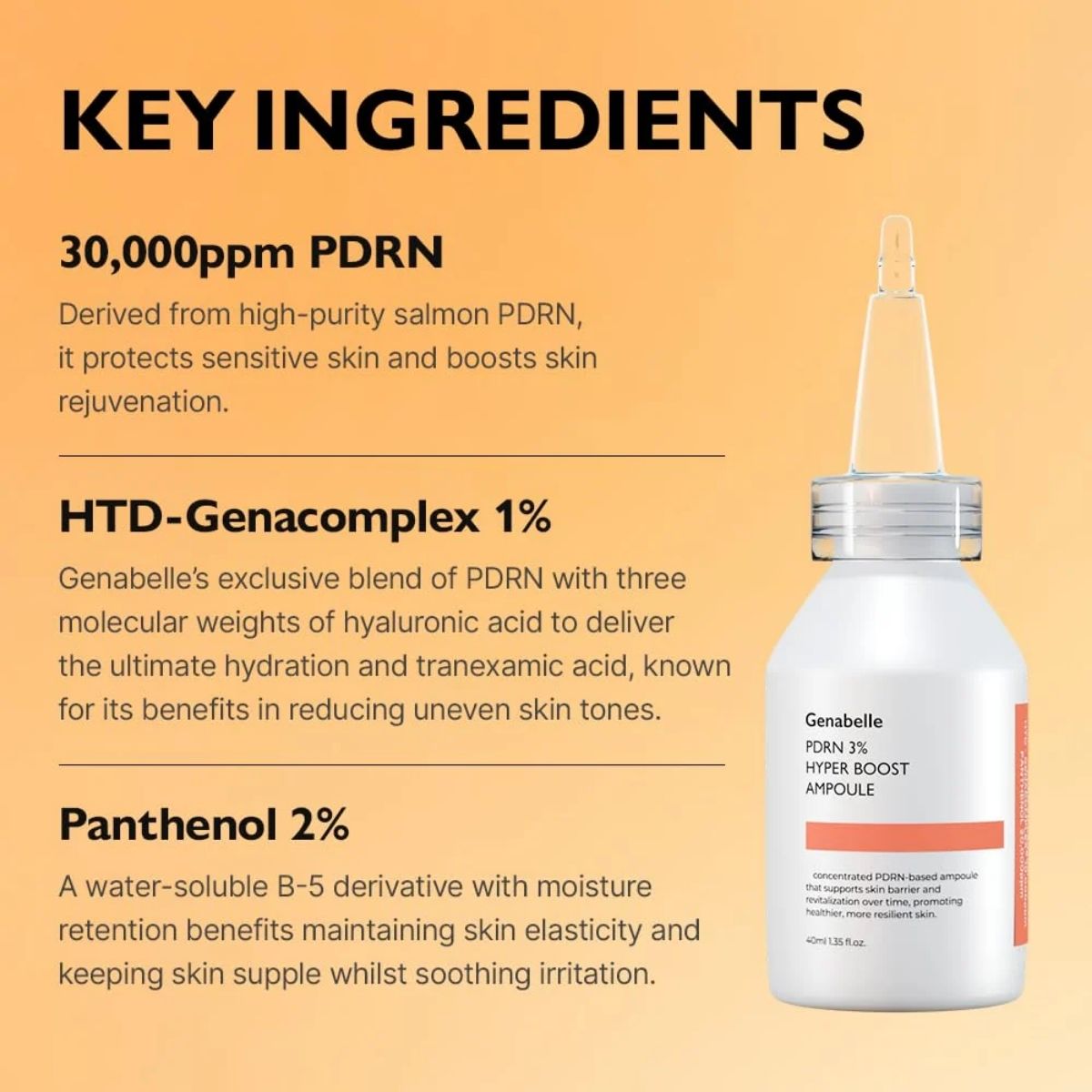 Genabelle PDRN 3% Hyper Boost Ampoule-Ingredienten