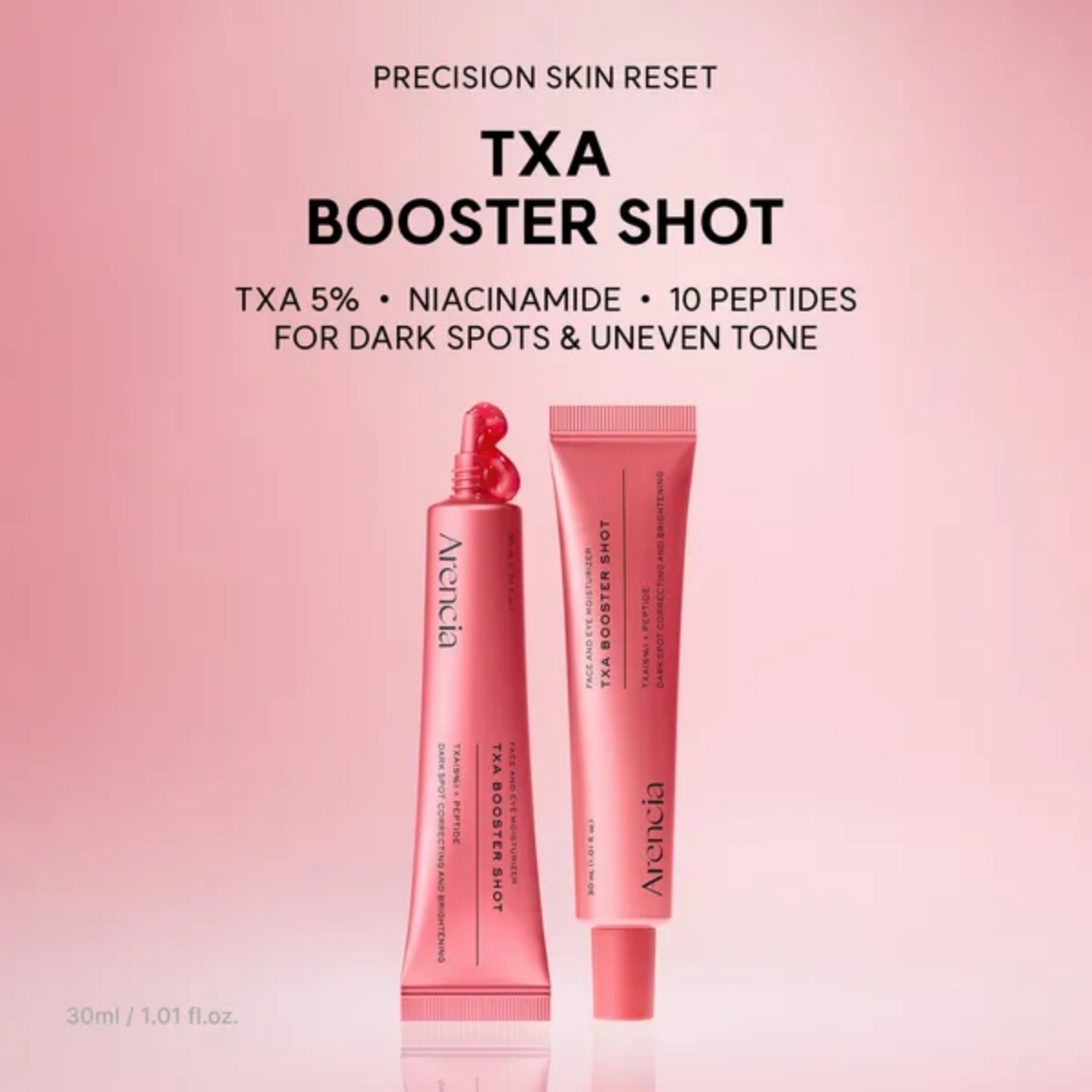 Arencia TXA Booster Shot met 5% tranexaminezuur en niacinamide.