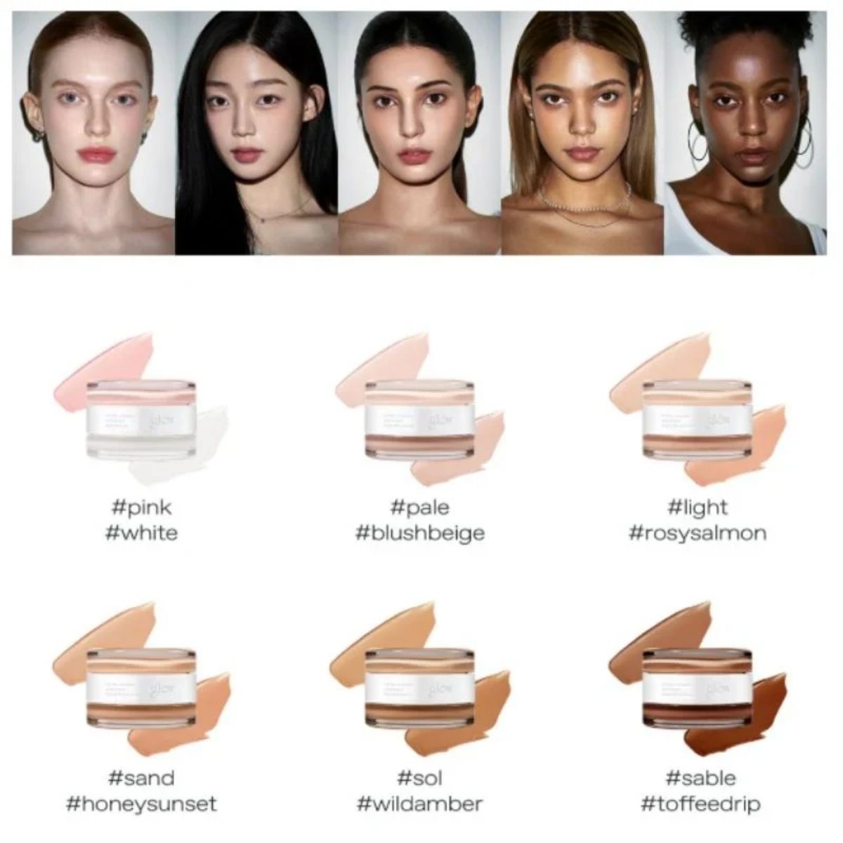 Overzicht van alle Glow Not Dry Dual Concealer kleuren