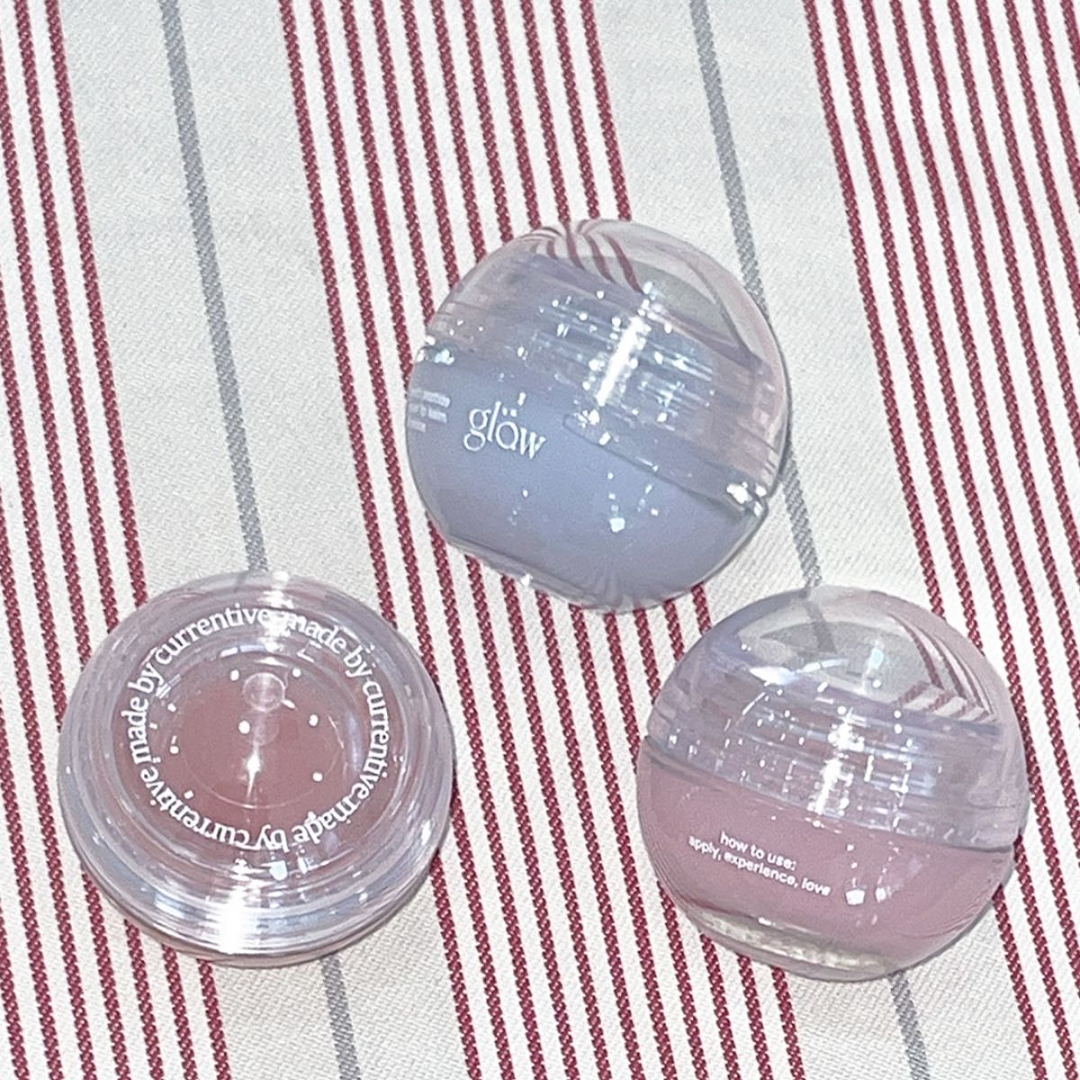 Glow Peach Peptide Lip Balm Ice Blue Coral Reef en Pale Pink
