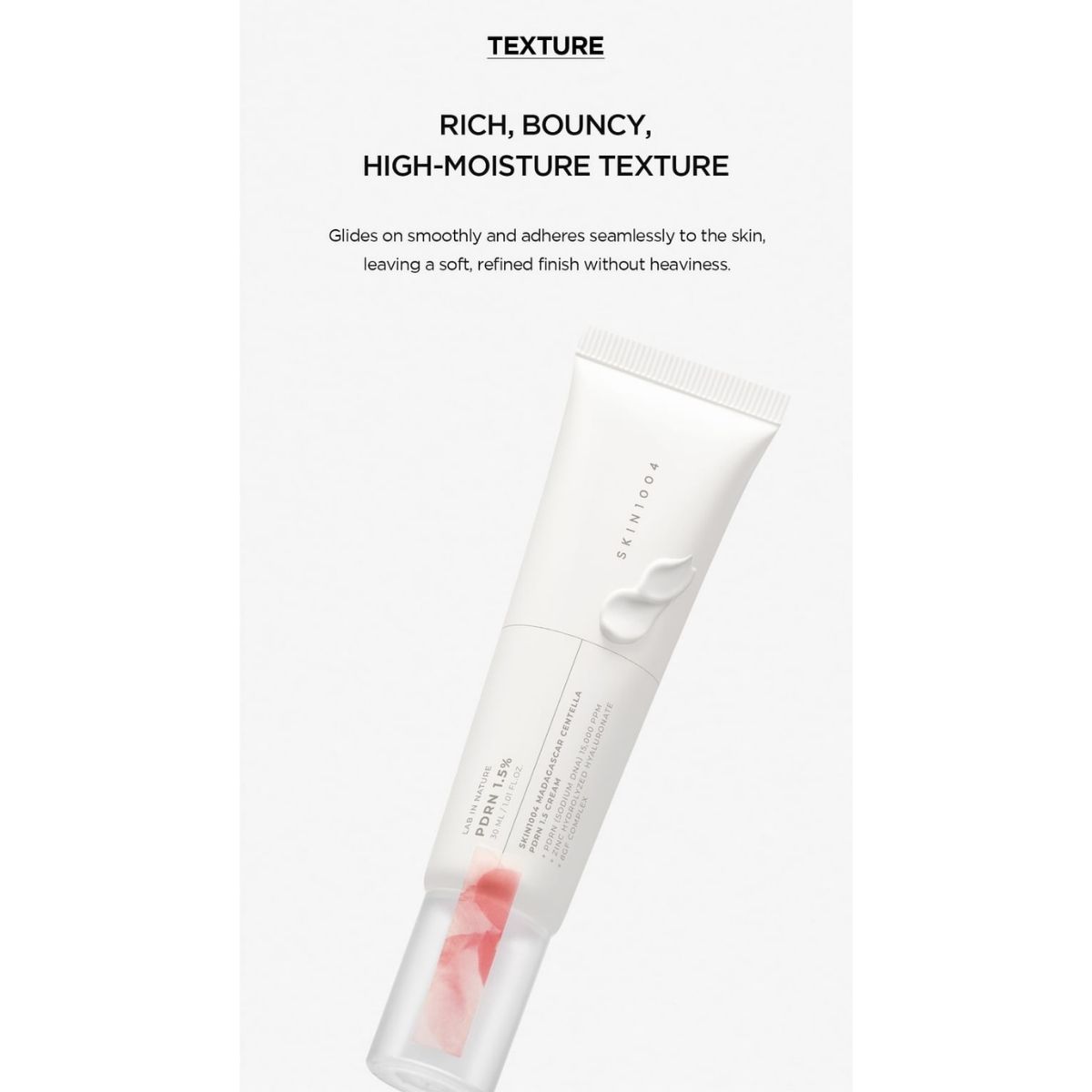 De rijke en romige textuur van de SKIN1004 Madagascar Centella PDRN 1.5 Cream