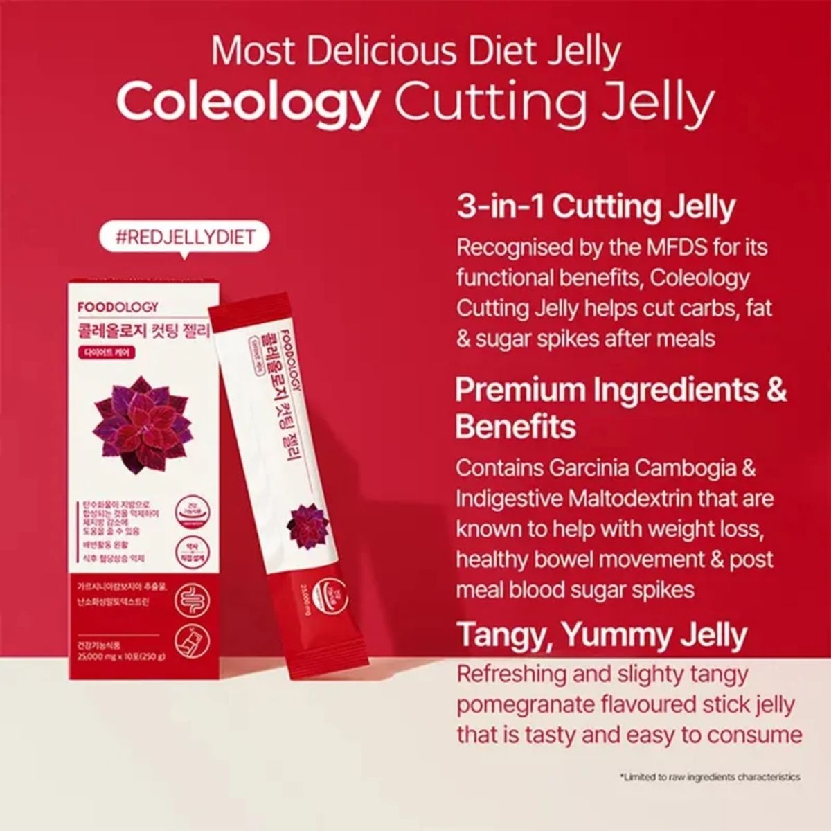Productinformatie over Foodology Coleology Cutting Jelly met granaatappelsmaak