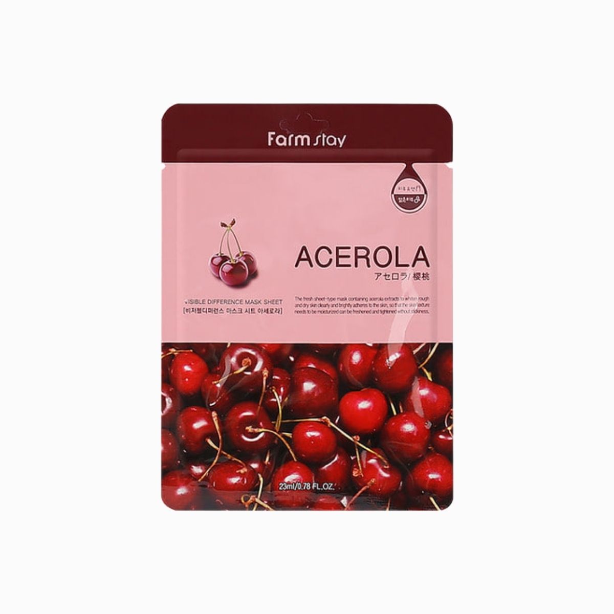 Farmstay Visible Difference Mask Sheet Acerola gezichtsmasker.