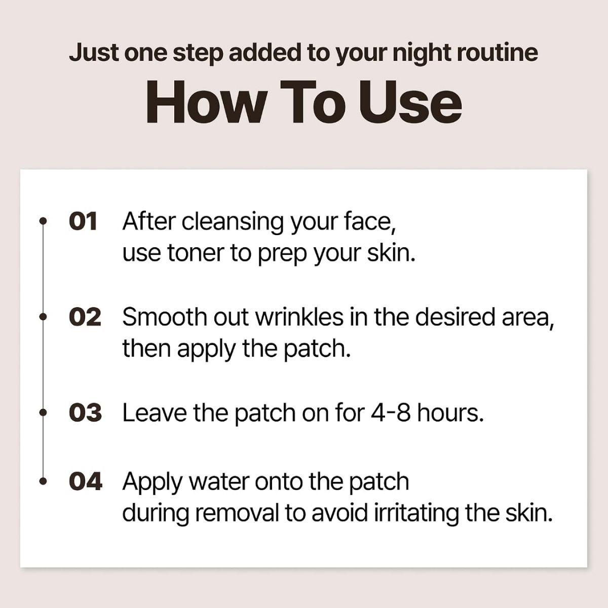 Gebruiksaanwijzing voor de MARSHIQUE Wrinkle Repair Forehead Wrinkle Patch.