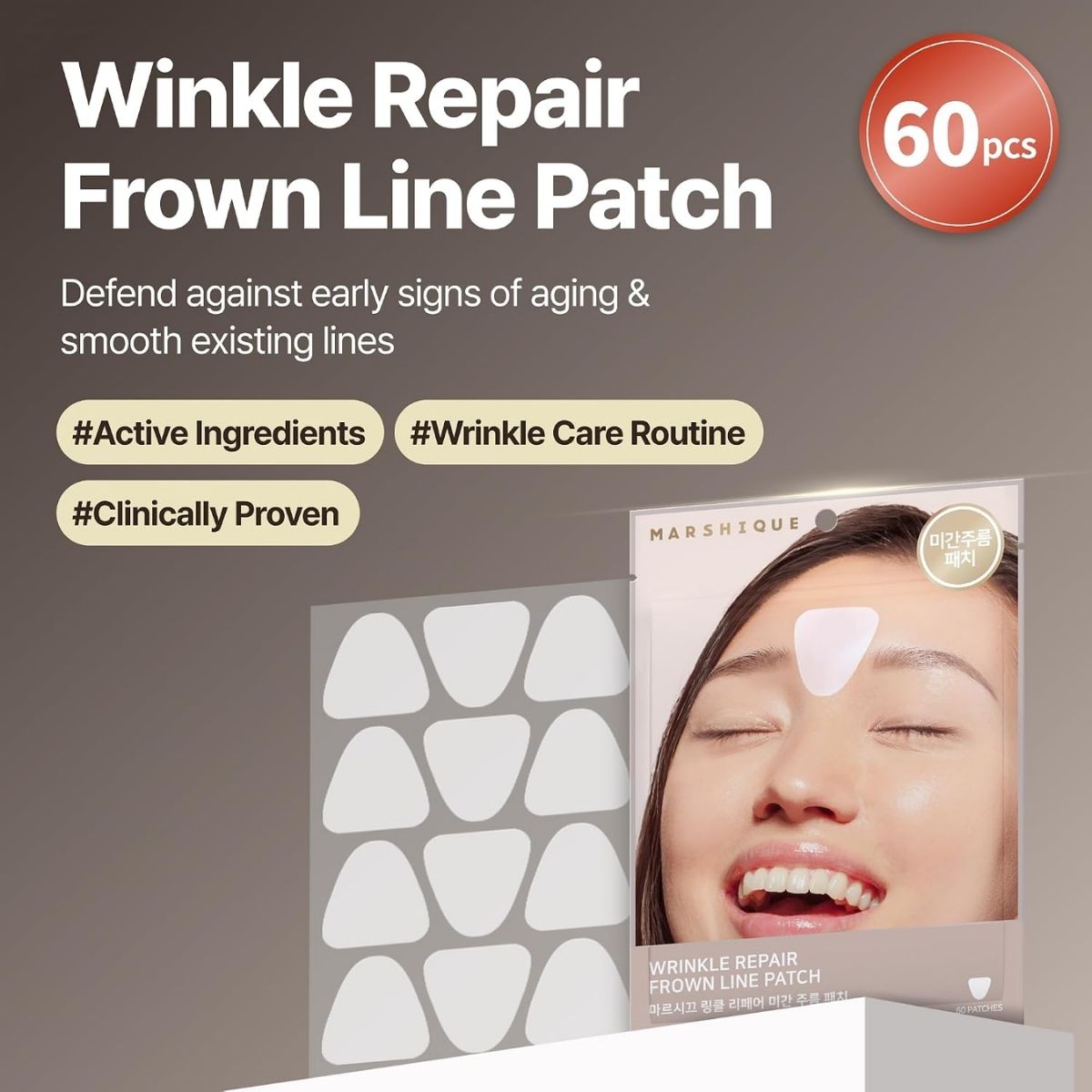Voordelen van de MARSHIQUE Wrinkle Repair Frown Line Patch voor fronslijnen.